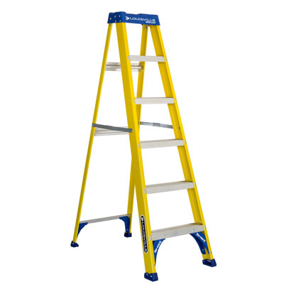 WFX Utility, 6 Ft, Fibreglass Step Ladder, Type I, 250 Lb Load Capacity, 4D87B2D46C7C4AB198EA6E5E80B5C592