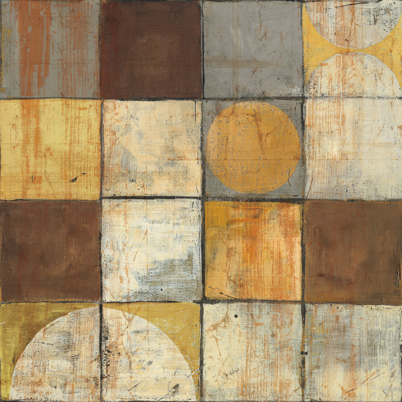 «Tango Square II Neutral» par Mike Schick - reproduction, Non, H 30 po x l 30 po x P 1,25 po, Toile avec cadre blanc