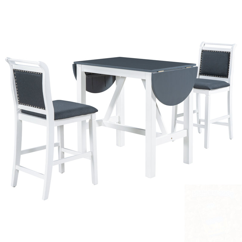 Ensemble de table de salle à manger 3 pièces avec 2 chaises rembourrées
