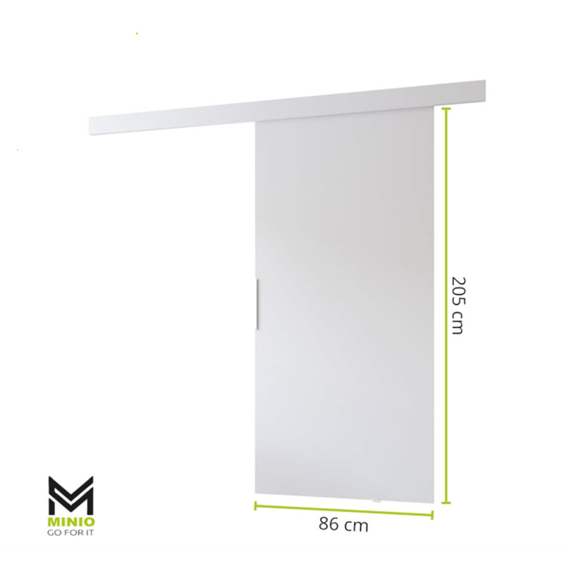 Sliding Door Prim I, Interior Door, 86cm x 205cm, White/Black