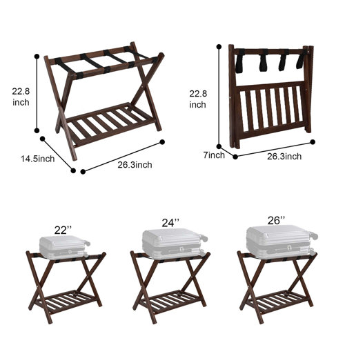 Ecomex Folding Wood Luggage Rack | Wayfair