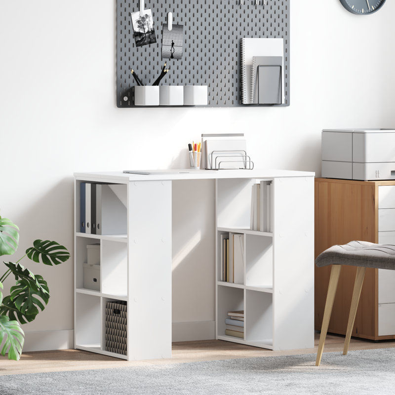 Corner Desk MDF Medium Storage Corner Desk, White