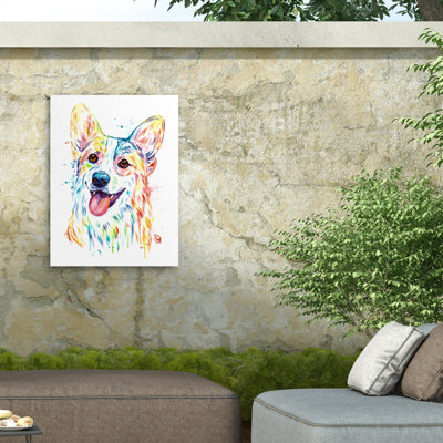 Lisa Whitehouse Corgi Outdoor  Canvas