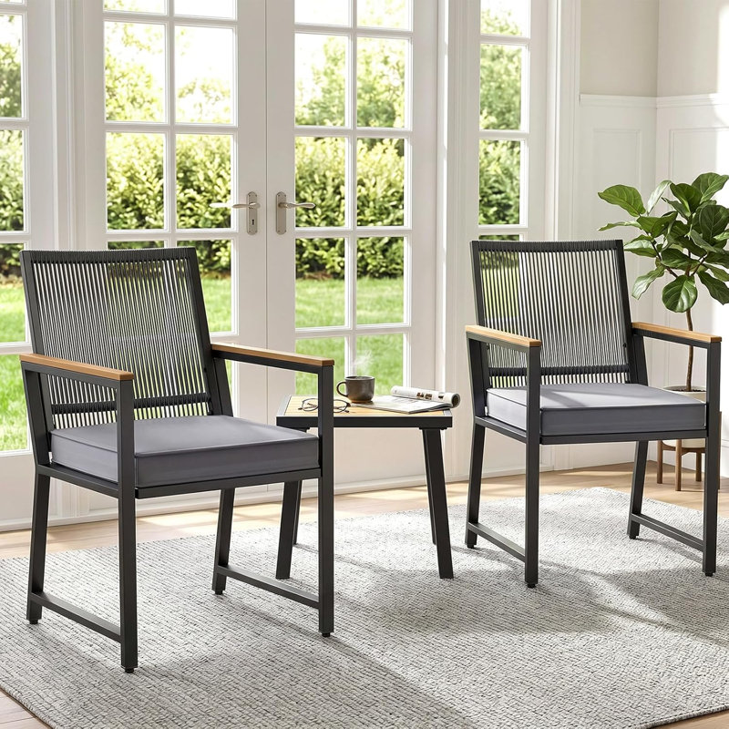 Patio Dining Set with, Grey, Grey