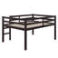 Lit mezzanine compacte pleine grandeur en bois d'hévéa avec marches-1364982048