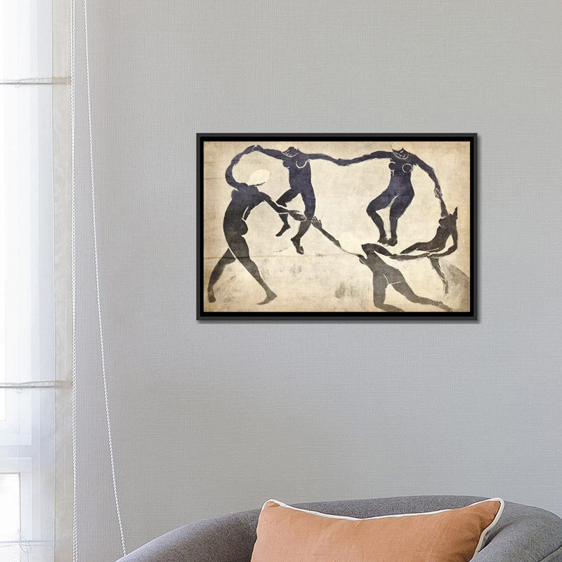 «Dance», impression sur toile tendue, H 18 po x l 26 po x P 1,5 po, Toile avec cadre flottant noir, Pas de tapis