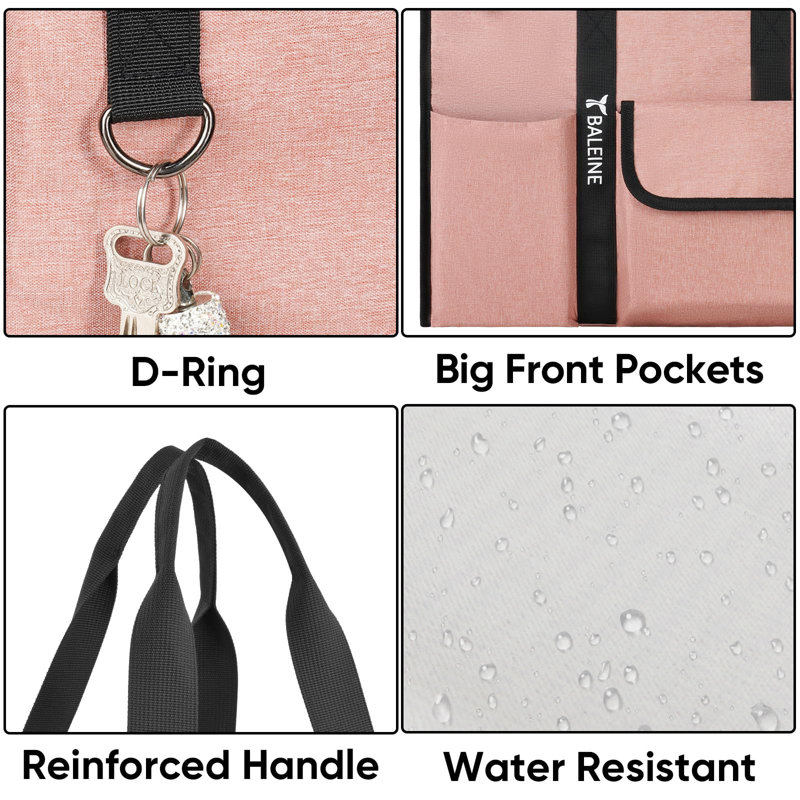 Large Utility Tote Bag with Multi Pockets Foldable Tote Bag