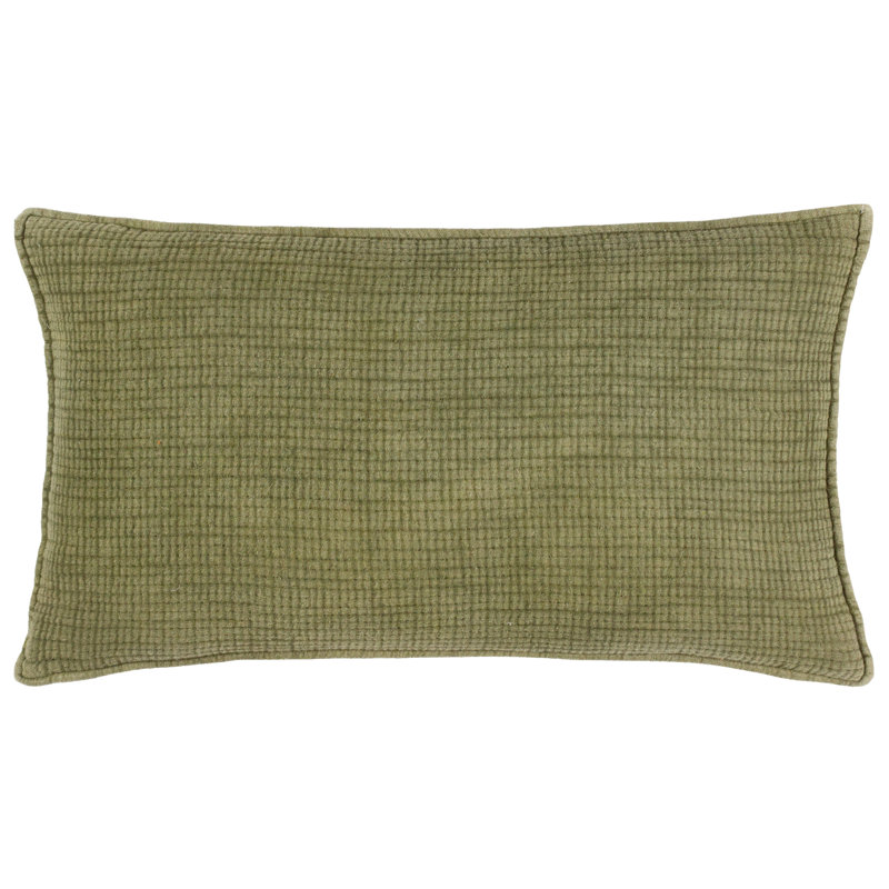 Ribble Cotton Rectangular Cushion Cover, Green