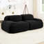 Velours côtelé 82 po à 2 places, lisse et incurvé, sans assemblage, pour pièce audiovisuelle, noir avec chambre non adaptée,
