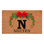 Paillasson couronne de Noël personnalisé, lettre P