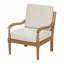 Chaise d'extérieur en acacia avec coussins, fauteuils club en bois