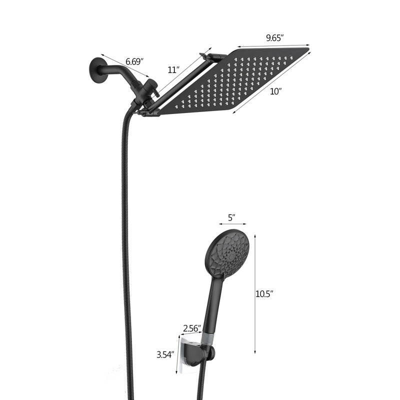 Handheld Shower Head 2.5 GPM GPM, Black