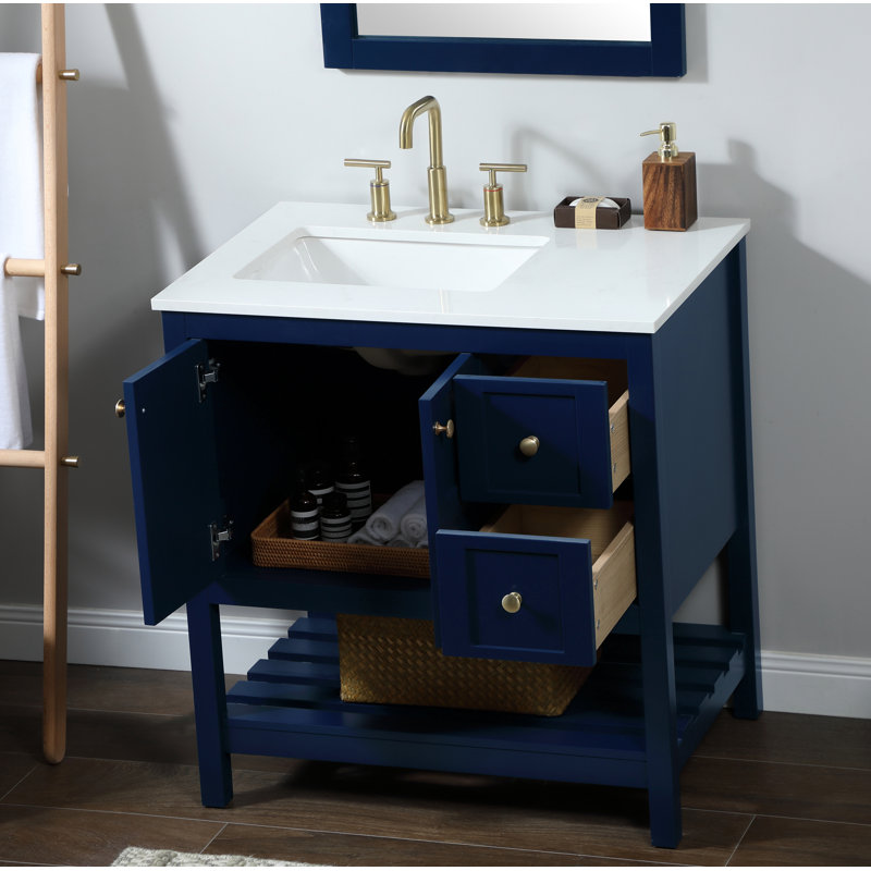 Ensemble de meuble-lavabo simple 32 po Krish, Bleu
