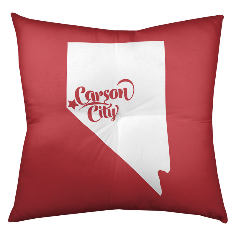 Coussin de sol touffeté nevada, 30 po x 30 po, Rouge, Ville de Carson City