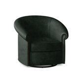 Stellan Leather Swivel Barrel Chair