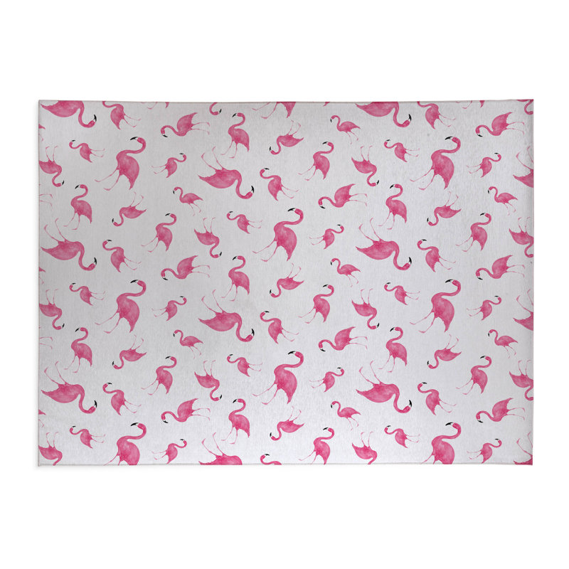 Summer Flamingo Outdoor Rug, Rectangle 8' x 10'