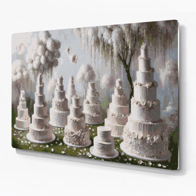 Desserts, gâteau de mariage, art mural gris en métal