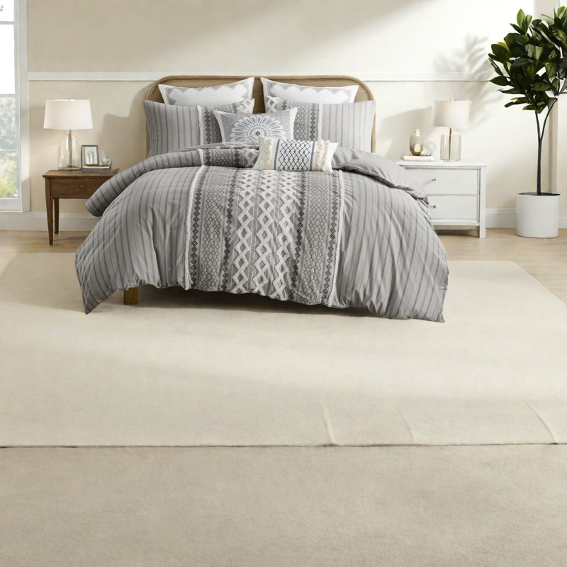 Ensemble de literie en coton luxueux, housse de couette multicolore avec chenille