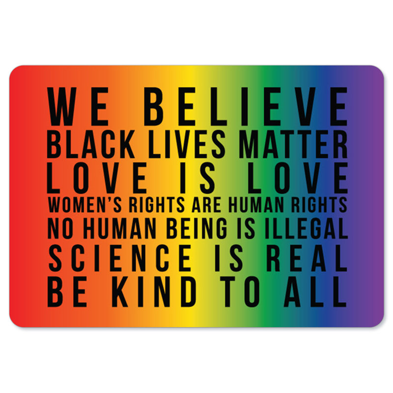 Enseigne BLM - «Black Lives Matter Be Kind To All» / BLM8, H 18 po x l 24 po x P 0,75 po, Rouge/vert