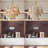 5-Light French Colored Glass Chandelier, 22-Piece Artistic Glass Pendant Light with Tri-Color Dimmable Bulbs