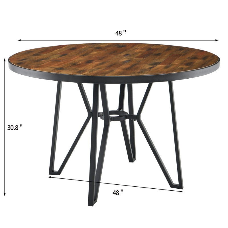 Table de salle à manger Eydis, H 30,8 po x L 48 po x l 48 po