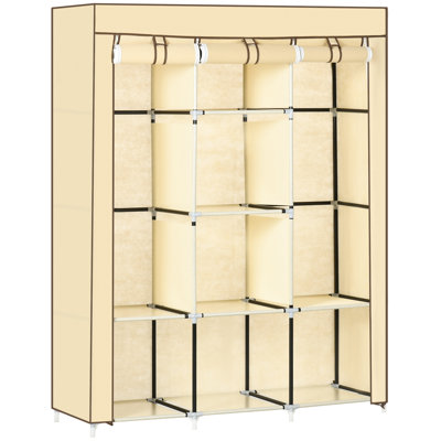 Chittening Fabric Wardrobe with 8 Shelves