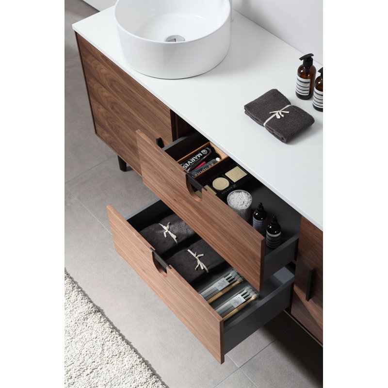 Portree 72" W Double Vanity, Walnut