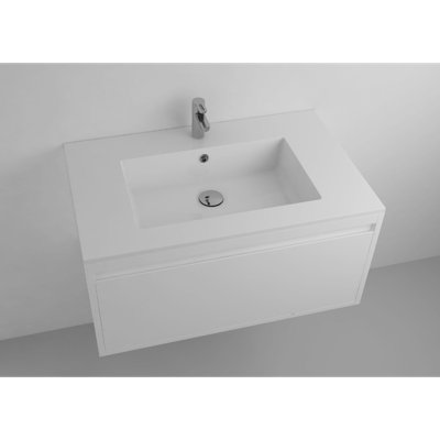 Bathroom Solid Surface Matt White Single Vanity Sink Lugano 32"