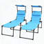 Chaise longue pliante avec dossier réglable et parasol, ensemble de 2