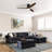 52 Inch Ceiling Fan And Remote Control, Noiseless DC Motor, Dimmable LED, Flush Mount Low Profile Ceiling Fan With 3 Walnut Blade