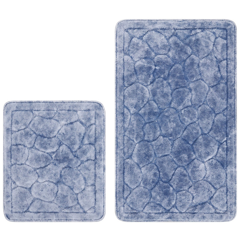 Ensemble de 2 tapis de bain Millgrove, Bleu