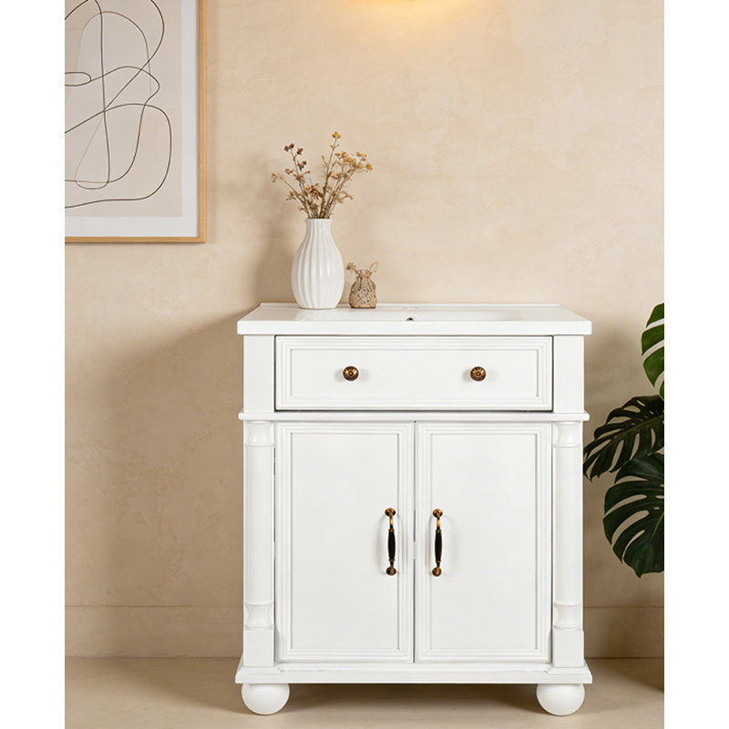 27.8" Bathroom Cabinet without Sink, White
