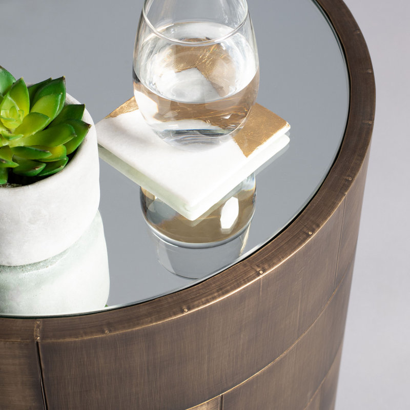 Florencia Glass Top End Table