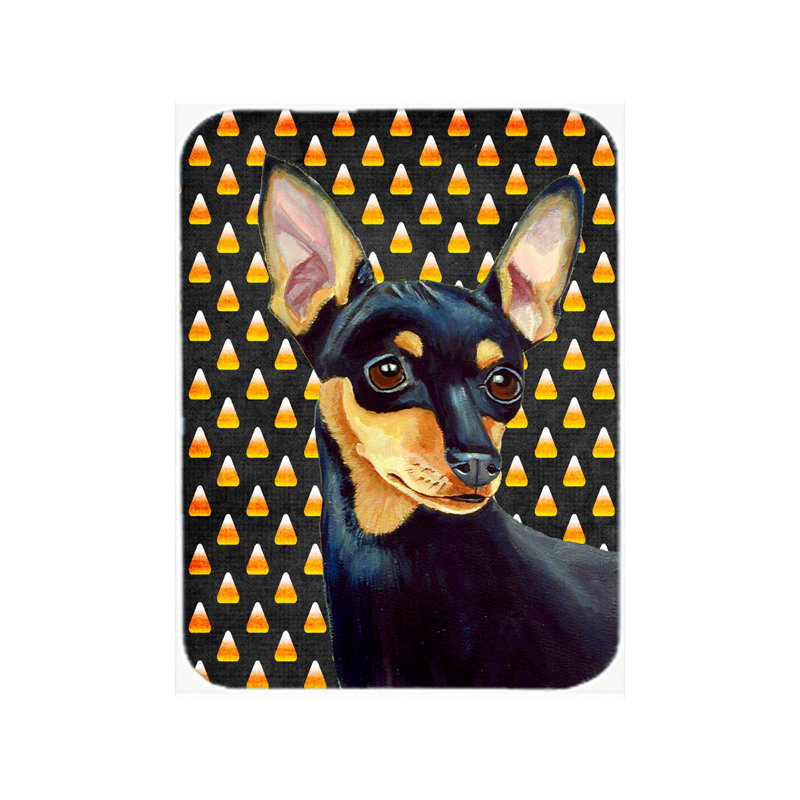 Caroline's Treasures Halloween Candy Corn Min Pin Portrait Glass Cutting Board