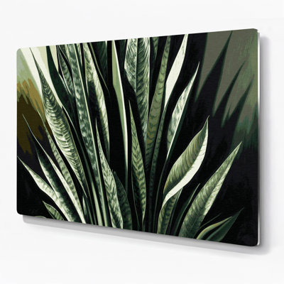 Botanical Snake Plant Green Metal Wall Art