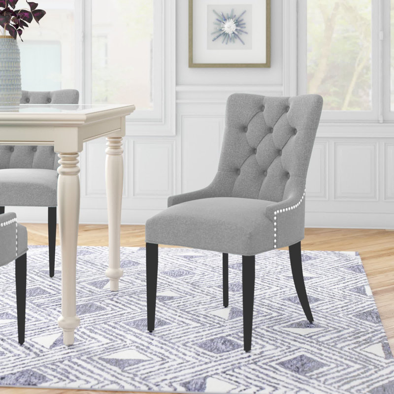 Regent Fabric Dining Chair, Light Grey Velvet