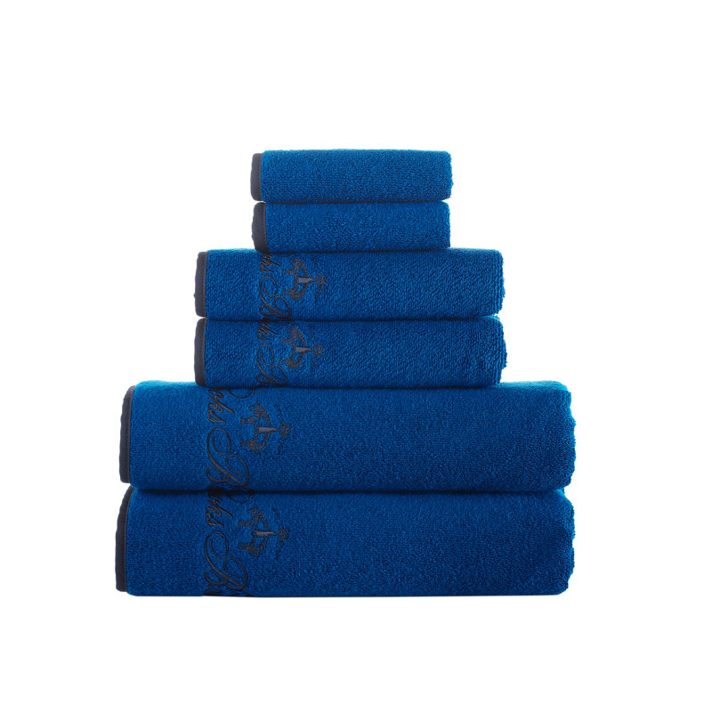 Ensemble de 4 serviettes en coton turc 4 pièces, Bleu royal, 6 Piece Towel Set