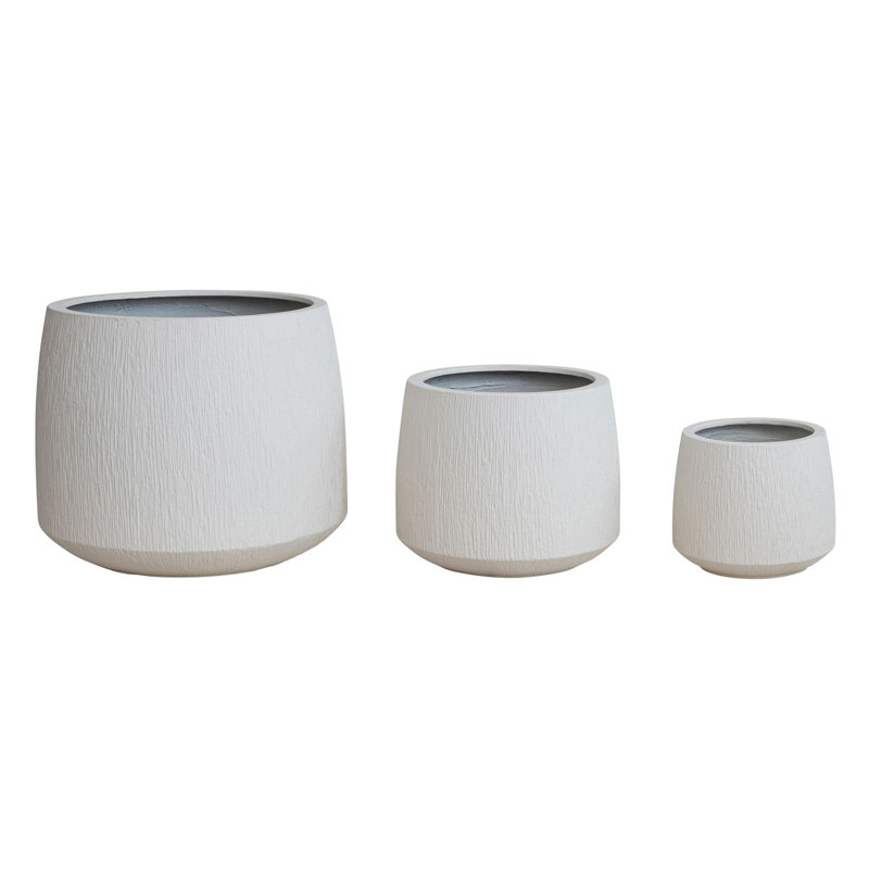 Grooved Round Eco Stone Planters