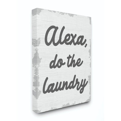 «Alexa Do The Laundry Funny Bathroom Gray Word Design», art textuel