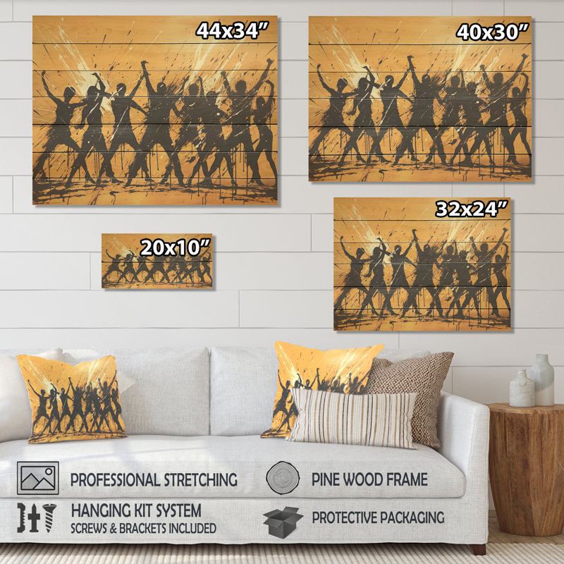 African Zulu Dance I - Tribal africain sur bois, H 10 po x l 20 po