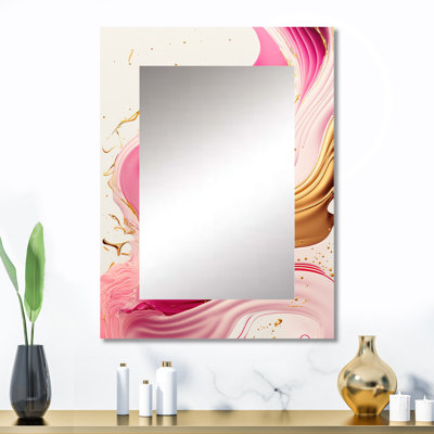 «Bold» rose et or Flow Art II - abstrait spirales murales uniques