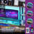 Screven 59" Computer Desk with Display Storage Shelves and Colorful LED Light-804647570
