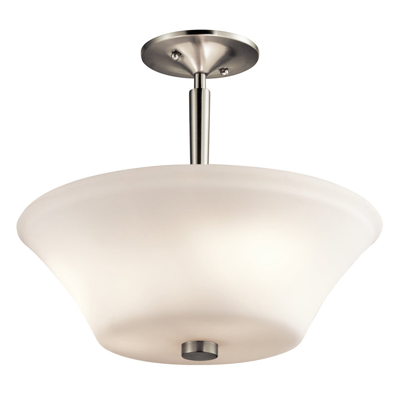 Aubrey Glass Semi Flush Mount, Brushed Nickel