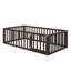 Structure de lit en bois avec clôture et porte-1199403457-1199403458
