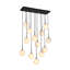 Luminaire suspendu linéaire 13 lumières Nightfall - Noir