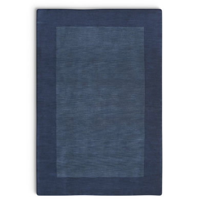 Dolma Handmade Loomed Wool Navy/Dark Blue Rug