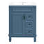 Meuble-lavabo 24 po avec lavabo en céramique, rangement intelligent pour les petites salles de bain, 2 tiroirs, tablette réglable, lavabo