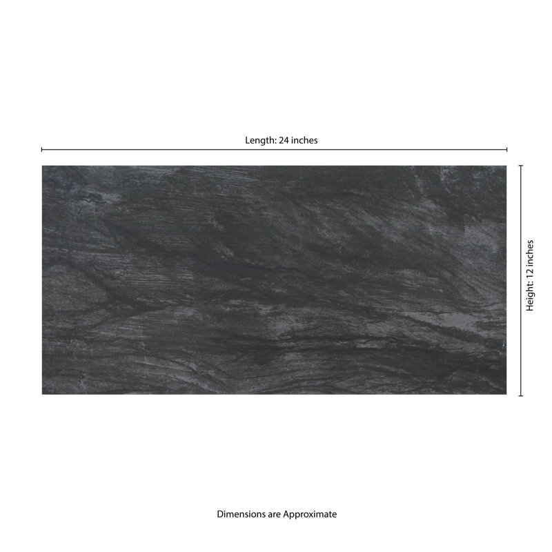 Marnix 12 in. x 24 in. Matte Porcelain Stone Look Floor and Wall Tile, Cinder