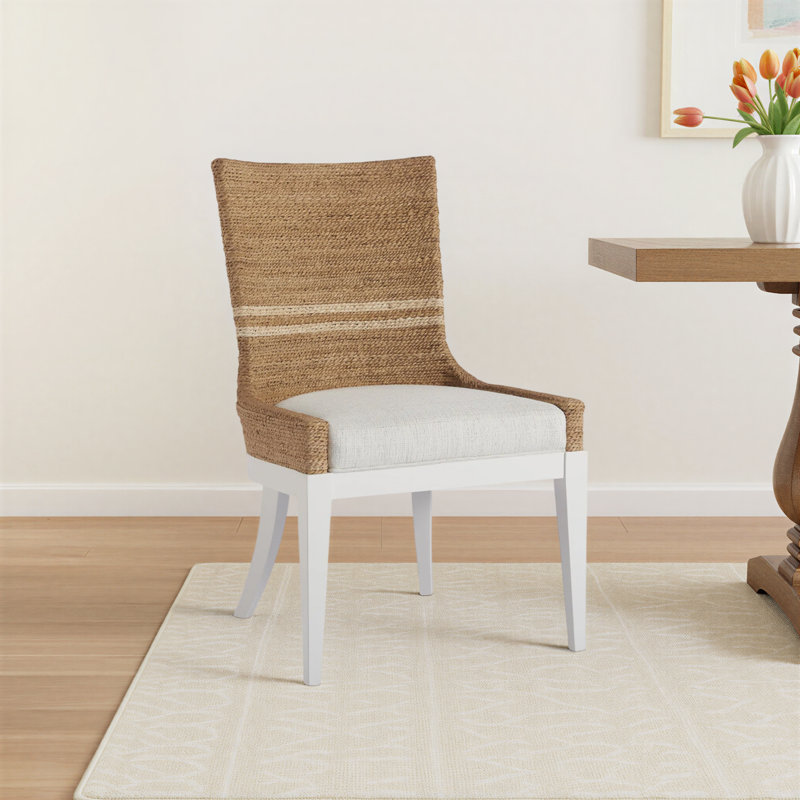 Adalard Side Chair in White/Natural