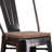 Margherite Modern Bistro Metal Dining Stool with Curved Vertical Slat Back and Wood Seat-492327296-502311465